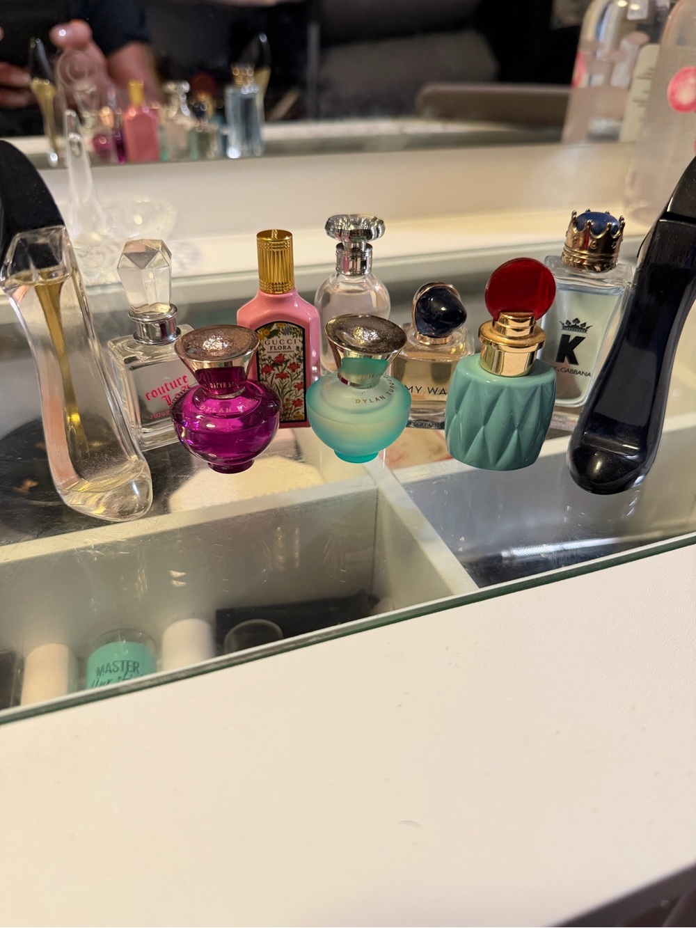 Assorted Miniature Perfume Bottle - Turquoise and Pink Accent